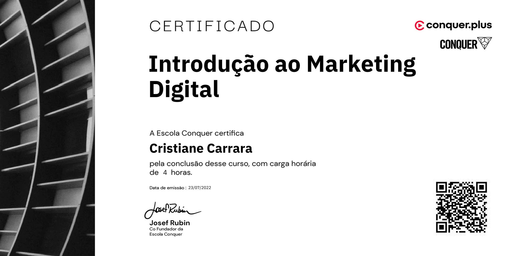 Certificado de Introdução ao Marketing Digital
